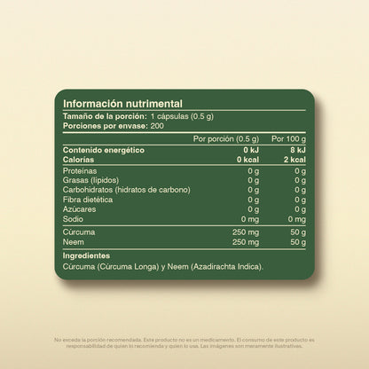 Neem, Curcumina en Cápsulas