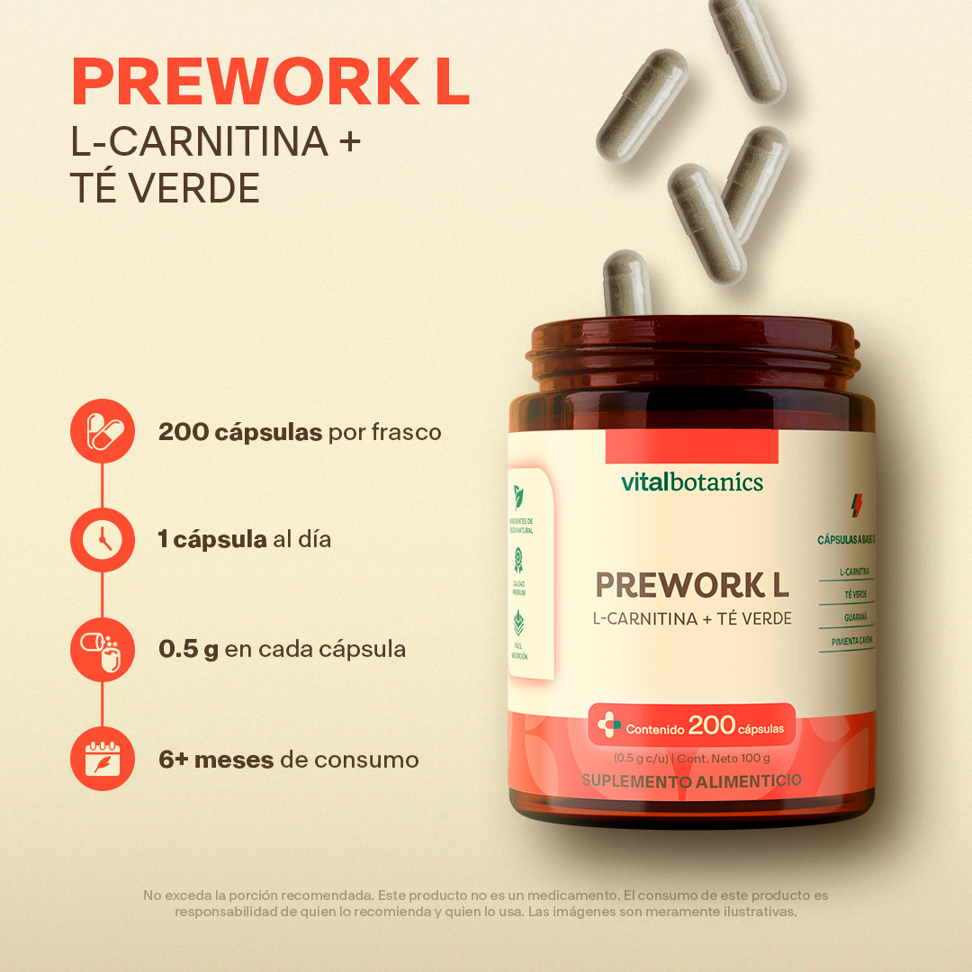 L-Carnitina | 200 Cápsulas – Quema Grasa y Energía