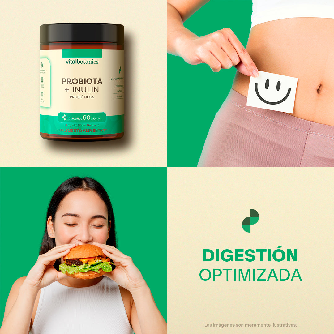PROBIOTA + INULIN | Probióticos e Inulina de Agave – 90 Cápsulas