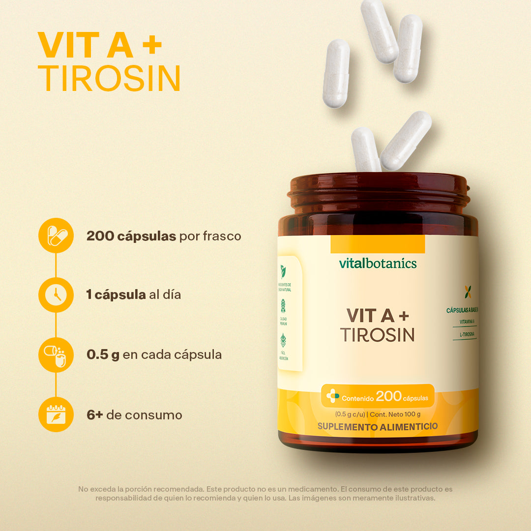 Vitamina A, Tirosina en Cápsulas
