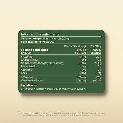 Vitamina A, Tirosina en Cápsulas