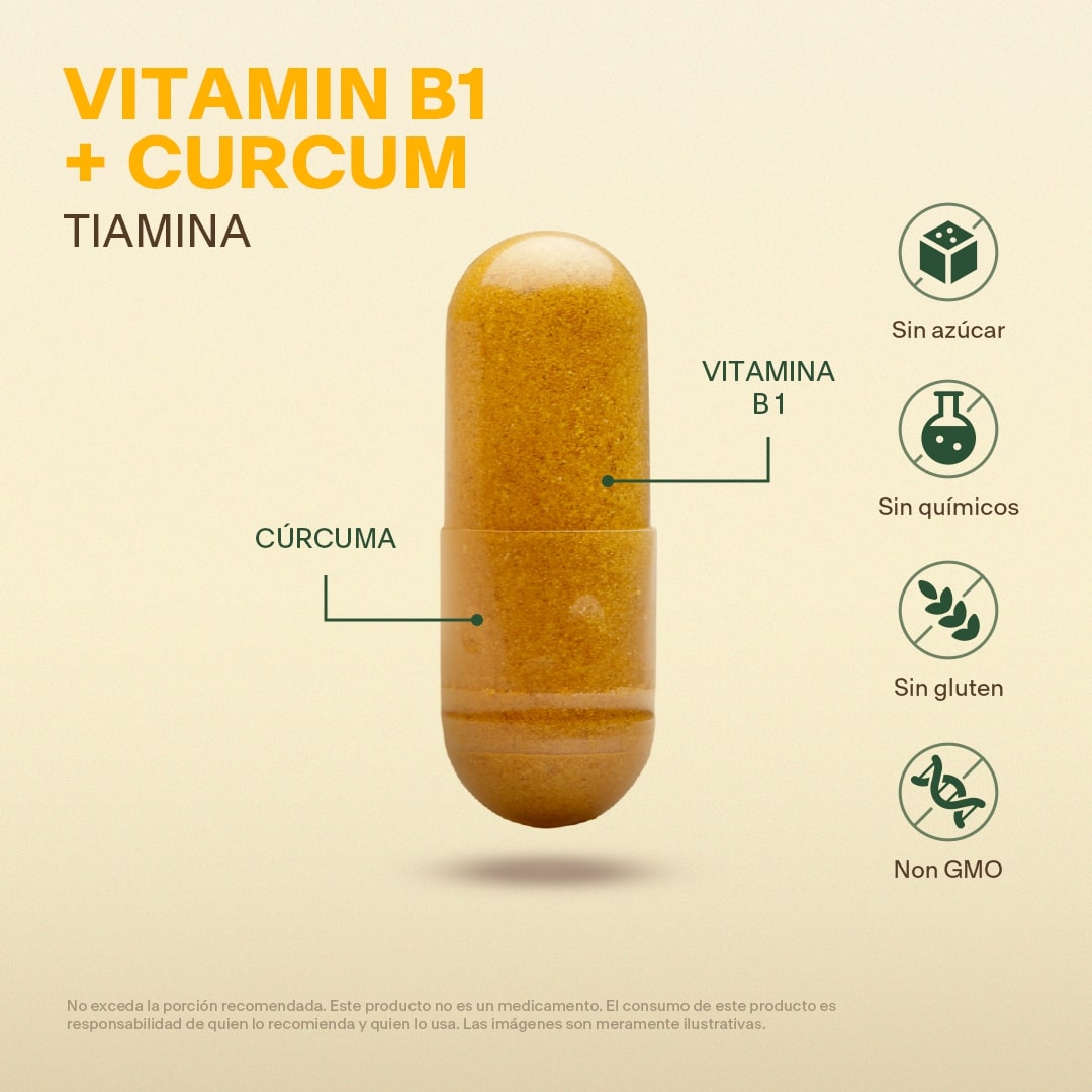 Vitamina B1, Cúrcuma en Cápsulas
