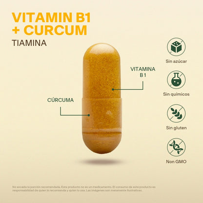 Vitamina B1, Cúrcuma en Cápsulas