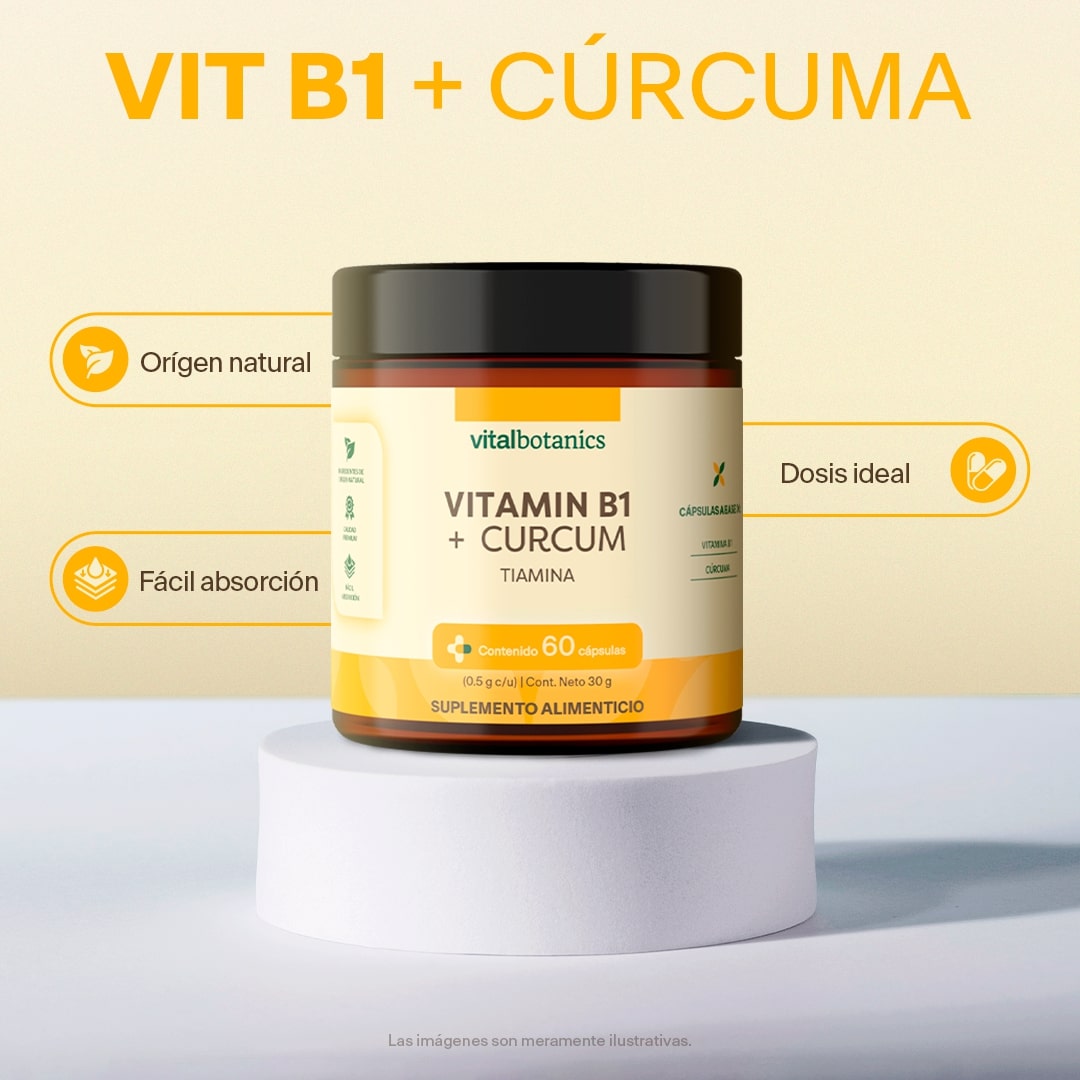 Vitamina B1, Cúrcuma en Cápsulas