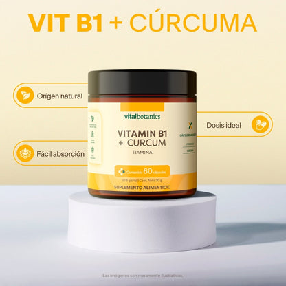 Vitamina B1, Cúrcuma en Cápsulas