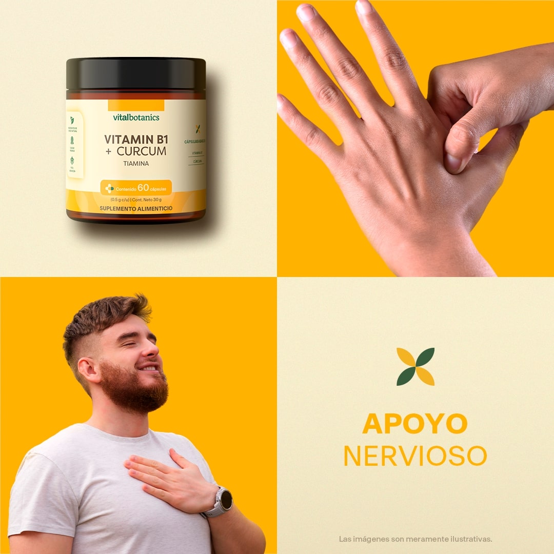 Vitamina B1, Cúrcuma en Cápsulas