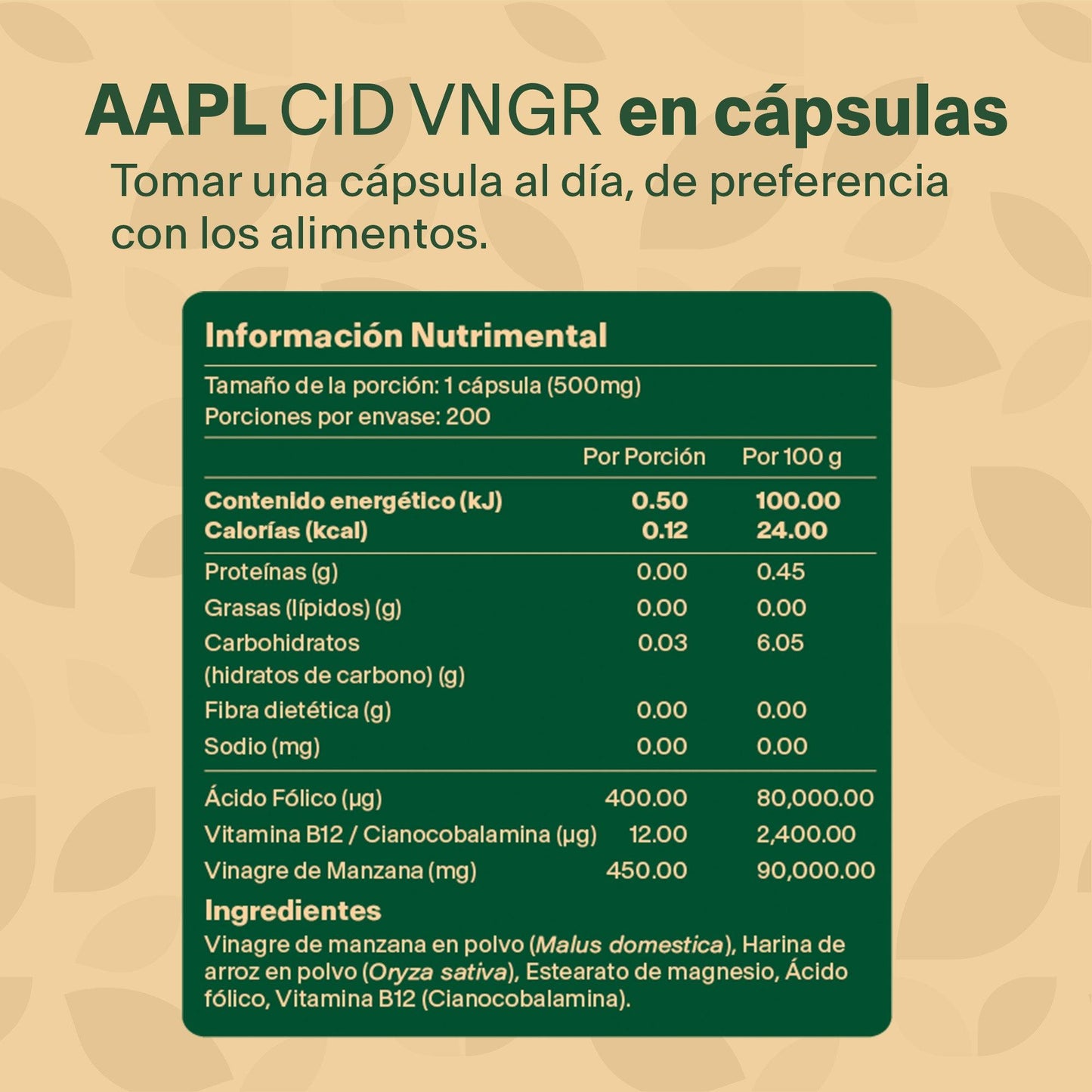 Vinagre De Sidra De Manzana en Cápsulas