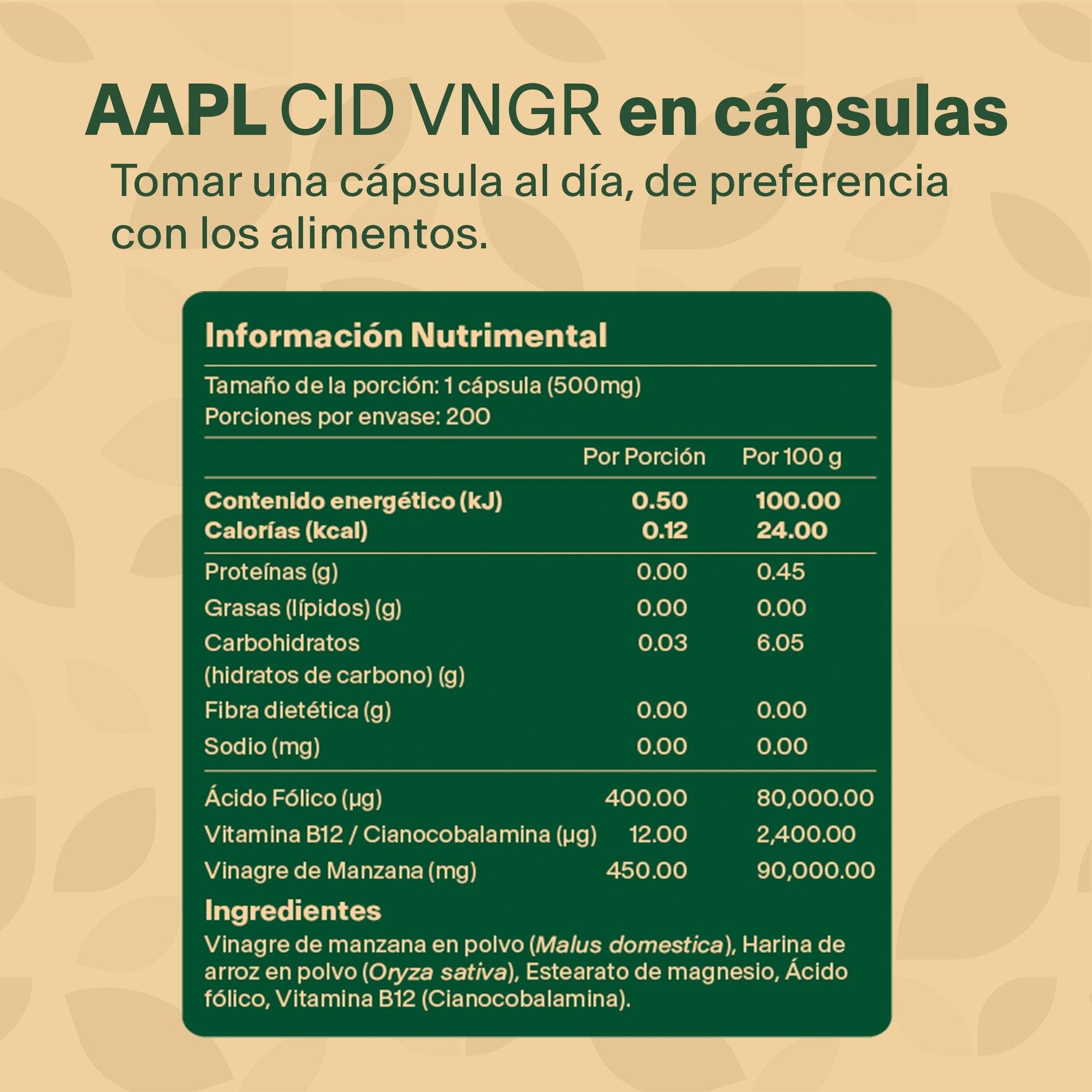 Vinagre De Sidra De Manzana en Cápsulas