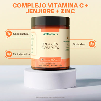 Complejo Vitamina C, Jenjibre, Zinc en Cápsulas