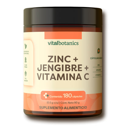 Complejo Vitamina C, Jenjibre, Zinc en Cápsulas