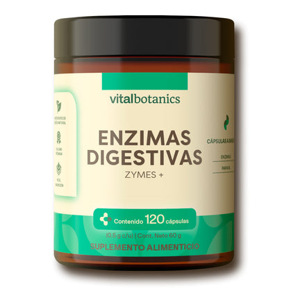 ZYMES+ Enzimas Digestivas | 120 Cápsulas – Digestión Sin Pesadez
