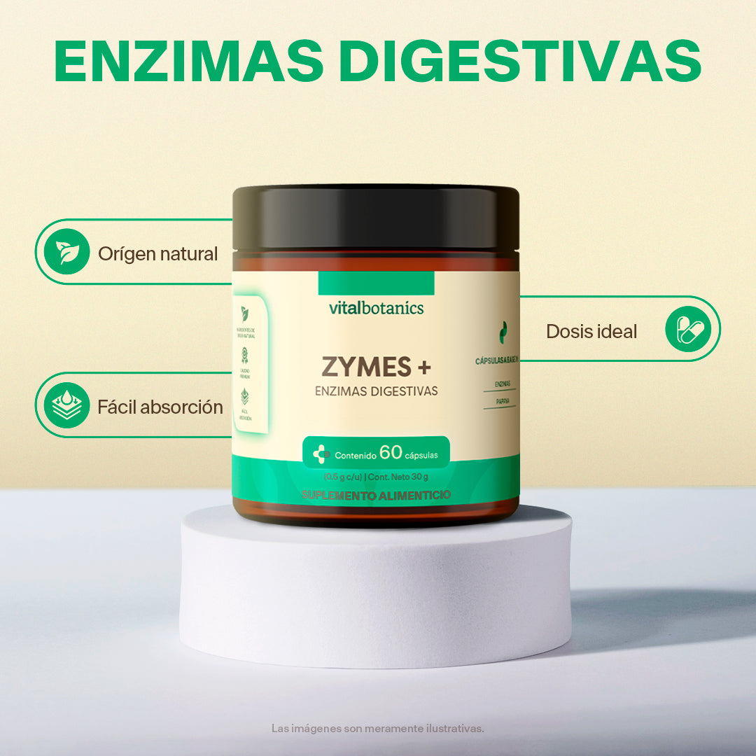 Tabla nutrimental Papaya, Bromelina, Pancreatina, Lipasa y Papaína Vitalbotanics